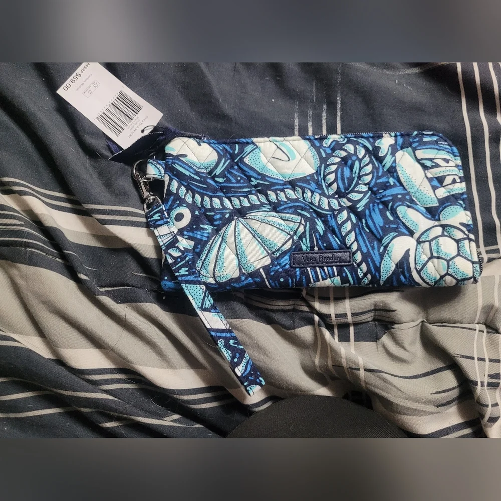 Vera Bradley Blue Floral Wristlet